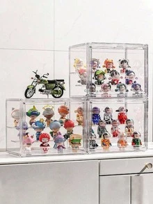 Figure Display Stand Waterproof Clear Display Case Removable Acrylic Storage Organizers Box For Action Figure For Collectibles Home Accessories Apartment Essential Office Hotel Desktop Decoration Back To School Use Holiday Essentials - Multicolor - View 9