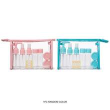 1/2 Set Perlengkapan Mandi Portabel untuk Perjalanan, Termasuk Tas Kosmetik Transparan, Botol Semprot dan Botol Pompa Isi Ulang, Wadah Krim, Pipet, Spatula, dan Label, Wadah Anti Bocor untuk Dibawa dalam Pesawat, Cocok untuk Produk Perawatan Kulit, Sampo, Liburan, dan Penggunaan di Hotel - MultiWarna - View 6