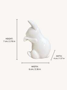 Rabbit Pot Hanger Figurine,Resin Rabbit Statue For Flower Pot Edge,Animal Garden Ornament,Waterproof Rabbit Figure For Patio Yard Balcony Plant Pot Decor,Home Outdoor Lawn Decoration Ornament,Poolside Backyard Garden Landscape Accessory - Wall-mounted White Rabbit - View 4