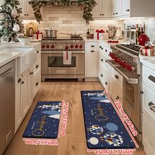 1/2/3pcs Christmas Theme Kitchen Rug, Flannel Kitchen Rug, Comfortable Soft Absorbent Non-Slip Machine Washable With Anti-Slip Backing, Multi-Functional Home Floor Mat Suitable For Doorway, Living Room, Bedroom, Kitchen, Dining Room, Bathroom, Laundry Room, Patio, Entryway, Christmas Holiday Decoration Mat - Multicolor - View 16