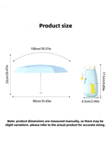 Mini Folding Travel Umbrella, Fiberglass Ribs, UPF 50+ UV Protection, Mini Pocket Rain Umbrella Sun Umbrella, Lightweight And Portable, Fits In Handbag, Coating, Colorful Fabric, Includes Daisy Charm, Suitable For Men, Women And Children - A - View 2