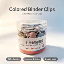 40/60pcs Macaron Multi-Color Long Tail Clips, Ticket Swallowtail Clips, Document Fixing Clips, Secure Grip And Non-Slip, Suitable For Back To School Assignment And Exam Paper Organization, Christmas Holiday Document Classification And Binding, Halloween Theme Planner Material Fixing, Office Stationery Short Video Promotion - Morandi Color - View 12