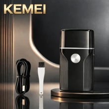 Kemei Men's Portable Electric Shaver, Professional Beard Trimmer, USB Rechargeable Electric Shaver, Hair Clipper, Reciprocating Electric Shaver, For Everyday Use, A Suitable Gift For Boyfriends And Fathers. - Multicolor - View 3