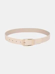 1pc/3pcs Solid Color Casual PU(Polyurethane) Women's Belt Suitable For Daily Use Square Buckle - A - View 9