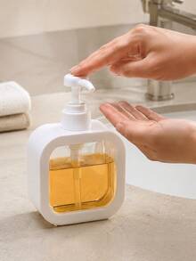 1 pieza Dispensador de jabón líquido recargable transparente, botella de viaje con bomba para lavado de manos, perfume, loción para el baño - Blanco - Ver 5