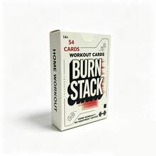 Burn Stack Workout Cards, 54 Bodyweight Exercise Cards, No Equipment Home Workout Fitness Deck For Full Body Training, Suitable For Beginners & Adults 14+ - Apricot - View 2