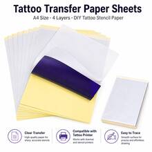 Kertas Stensil Tato - 100 Lembar A4 4 Lapis Kertas Transfer Termal Premium Definisi Tinggi untuk Transfer Kulit bagi Seniman Tato & Peserta Magang, Kompatibel dengan Mesin Fotokopi Termal & Gambar Tangan - View 5