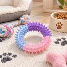 1pc Three-Color Spiky Dog Chew Toy, Rubber Durable Bite-Resistant Textured Beads Teeth Cleaning Boredom Relief Interactive Pet Supplies - Multicolor - View 7