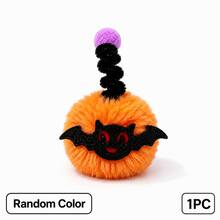 1PC/3PCS/5PCS/8PCS Halloween Colorful Spring Pom Pom Cat Teaser Toy, Self-Play Boredom Relief Kitten Chew And Teething Toy, Durable Interactive Pet Supplies, Random Color, Battery Not Included - Multicolor - View 14
