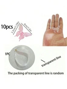 11/21Pcs Mini DIY Crystal Butterfly Hanging Ornaments, Pink/Purple Decorative Butterfly Curtain For Christmas Tree, Wedding & Bedroom Decor - View 11