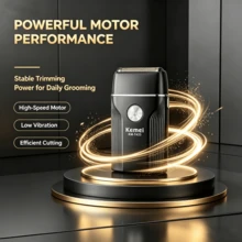 Kemei Men's Portable Electric Shaver, Professional Beard Trimmer, USB Rechargeable Electric Shaver, Hair Clipper, Reciprocating Electric Shaver, For Everyday Use, A Suitable Gift For Boyfriends And Fathers. - Multicolor - View 4