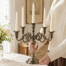 5-Arm Candelabra Candle Holder, Elegant 5-Light Taper Candle Stand Centerpiece For Wedding Table, Dining Room, Party, Holiday, Mantel & Home Decor - Five-armed Candlestick - View 2
