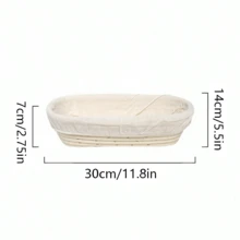 1pc Natural Wicker Bread Fermentation Basket With Liner, Round Or Oval Bread Proofing Bowl, Suitable For Baking Yeast Bread Dough, Restaurant Kitchen Baking Tool - View 17