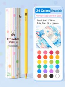 12/24/36/48 Colors Erasable Colored Pencil Set, Thick Soft Core Washable Colored Pencils, Break-Resistant Art Supplies, Suitable For Children And Students - Multicolor - View 9