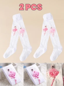 1/2pcs Girls Ballet Pattern Tights, Comfortable Breathable Soft Non-Slip, Suitable For Dancing And Daily Wear - Multicolor - View 19