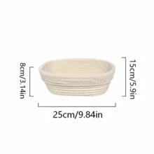 1pc Natural Wicker Bread Fermentation Basket With Liner, Round Or Oval Bread Proofing Bowl, Suitable For Baking Yeast Bread Dough, Restaurant Kitchen Baking Tool - View 13