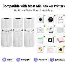 Flash Dot Glitter Transparent Mini Printer Thermal Sticker Paper Self-Adhesive 53 X 28mm, Thermal Printer Paper, Compatible With Most Mini Pocket Receipt Printers For Notes Journal Photo Study - View 9