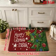 1/2/3pcs Christmas Theme Kitchen Rug, Flannel Kitchen Mat, Soft Comfortable Absorbent Non-Slip Machine Washable With Backing, Suitable For Multiple Scenes: Entryway, Living Room, Bedroom, Kitchen, Dining Room, Bathroom, Laundry Room, Hallway, Christmas Holiday Home Decor - Multicolor - View 13