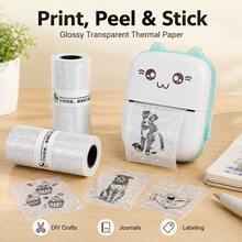 Flash Dot Glitter Transparent Mini Printer Thermal Sticker Paper Self-Adhesive 53 X 28mm, Thermal Printer Paper, Compatible With Most Mini Pocket Receipt Printers For Notes Journal Photo Study - View 8