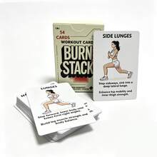 Burn Stack Workout Cards, 54 Bodyweight Exercise Cards, No Equipment Home Workout Fitness Deck For Full Body Training, Suitable For Beginners & Adults 14+ - Apricot - View 4
