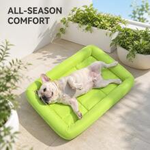 1pc Pet Bed Dog Bed Cat Bed, Waterproof Oxford Fabric Material, Easy To Clean, Scratch And Bite Resistant, Suitable For All Seasons, Thick Soft Cushion Dog Bed Cat Bed, Quilted High Rebound Edge Design, Suitable For Large, Medium And Small Dogs And Cats - Blue - View 7