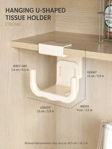 U-Shaped Face Towel Storage Box Under Mirror Cabinet, Hanging No-Drill Bathroom Toilet Tissue Box Organizer Shelf - Multicolor - View 3