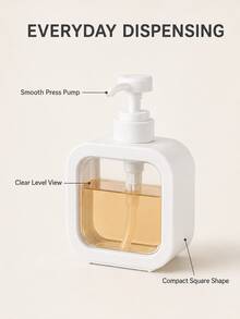 1 pieza Dispensador de jabón líquido recargable transparente, botella de viaje con bomba para lavado de manos, perfume, loción para el baño - Blanco - Ver 8