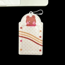 1pc Cute Polka Dot Bear Series Card Holder, Polka Dot Bear Star Card Clip, K-Pop Animal Image Photo Card Protective Sleeve, FEINIBOOK, Idol Photo Card Storage, Concert Support, PU Material, Suitable For 3-3.5 Inch Mini Photo Cards, Photo Cards, Korean Idol Small Card Storage, Can Be Used As Keychain, Bag Pendant, Etc. - Card Sleeve - View 11