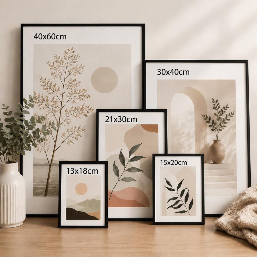 SURELIFE 1pc Modern Minimalist Photo Frame, A4 30x40cm 50x70cm Picture & Poster Frame, Wall Mounted Or Tabletop Home Decor For Bedroom Living Room - Black - View 1