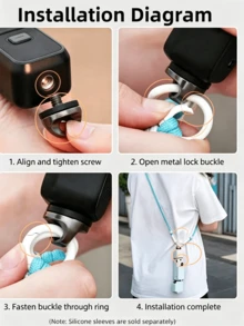 Adjustable Neck & Shoulder Strap Lanyard Compatible With DJI Osmo Pocket 4/3, Cute Creative Portable Crossbody Sling Belt For Pocket Camera, Universal 1/4 Screw Interface Camera Hanging Rope Accessory For Outdoor Travel Shooting - View 6