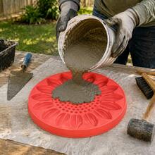 1pc DIY Sunflower & Butterfly Cement Stepping Stone Mold, Includes 12-Color Paint Set, Reusable Garden Path Stone Making & Lawn Art Decor Tool - A - View 5