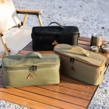1pc Outdoor Picnic Bag, Oxford Cloth Storage Bag, Multi-Functional Portable Utensil, Camping Picnic Bag, Ground Peg, Wind Rope, Tool, Sundries Bag - One Size With Storage Net - View 2