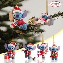 Panini Stitch Christmas Tree Ornaments, 2D Flat Acrylic Hanging Decorations, Cute Character Pendant For Xmas Tree Home Holiday Party Decor - Random Styles - View 11