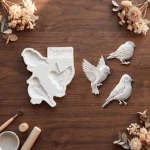 Baroque Embossed Decorative Silicone Mold & 3D Bird Silicone Mold, Vintage European Scroll Floral Pattern, Bird Animal Shaped Casting Tool, Suitable For Resin, Epoxy Resin, Soft Clay, Plaster DIY Crafts, Can Make Decorative Ornaments, Home Accessories, Vintage Relief Handmade Creation Materials - Decorative Silicone Mold - View 2