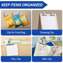 6pcs Food Bag Clips, Reusable, Heavy Duty Stainless Steel, Multi-Purpose Airtight Seal Clips, Suitable For Office, School, Home Kitchen, Storage Boxes And Organizers, Home Accessories - Multicolor - View 7