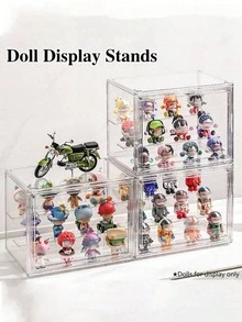 Figure Display Stand Waterproof Clear Display Case Removable Acrylic Storage Organizers Box For Action Figure For Collectibles Home Accessories Apartment Essential Office Hotel Desktop Decoration Back To School Use Holiday Essentials - Multicolor - View 4