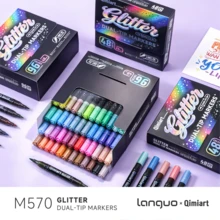 Languo New 48/96 Glittery Marker Colorful Pops Up On Glass,Ceramic,Plastic,Paper Homework,Suitable For Office School Teacher's Day For Painting Teaching Purpose And Home Teaching Holiday Painting Study - Sets - View 4