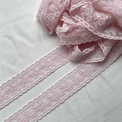 4,57 m roze kantband met bloemenmotief, fijn decoratief lint voor bruilofts- en bruidsdecoratie, naaiwerk en knutselprojecten in huis