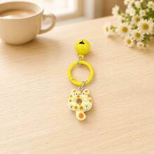 Green Four-Leaf Clover Lucky Keychain, Silver Star And Bead Pendant, Creative Bag Charm - A - View 6