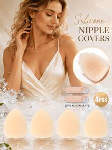 2pcs Triangle Teardrop Bra Pads - Invisible Bra Support Bars, Can Enhance Bust Curve, Soft And Comfortable, Suitable For Daily Wear, Travel, Party, Swimwear, Thin Edge Design, Applicable To Bras And Dresses. - Multi-color - View 1