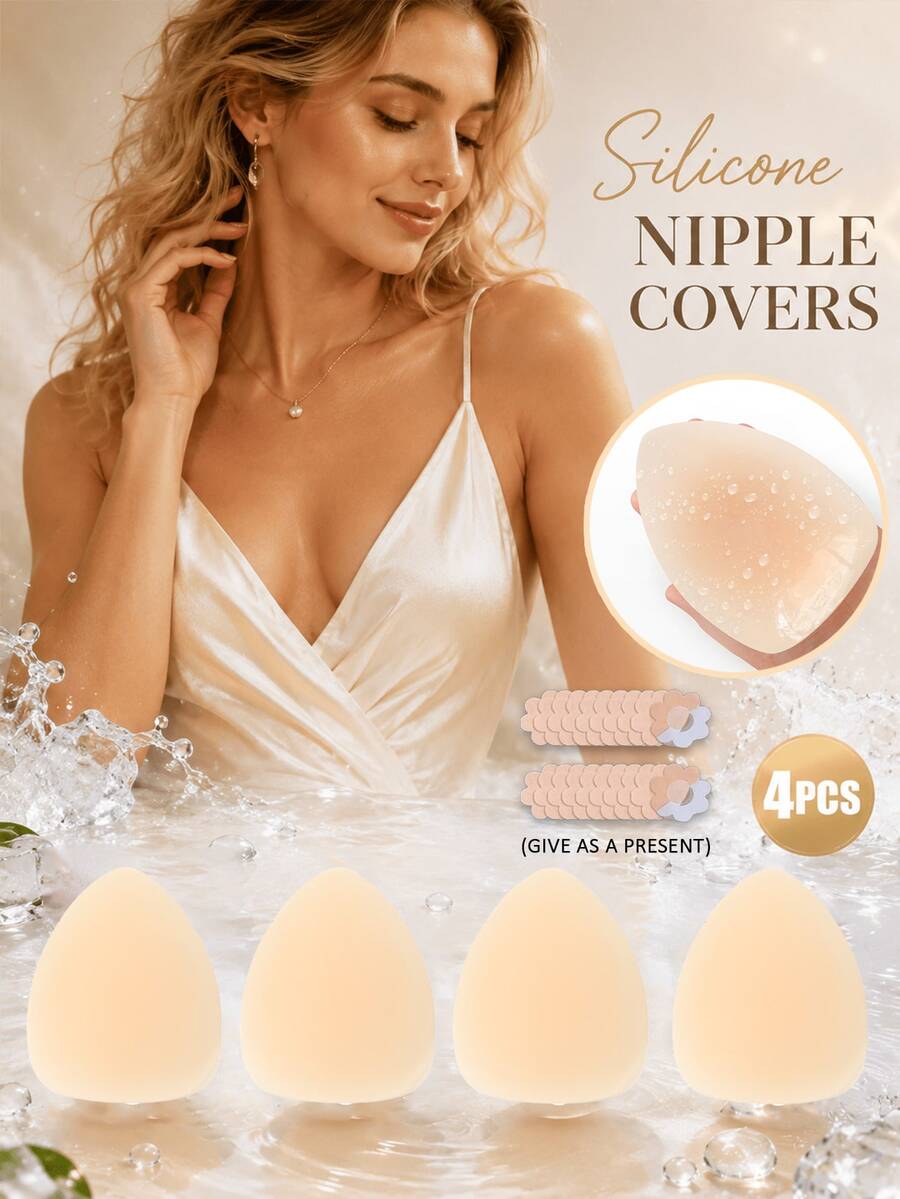 2pcs Triangle Teardrop Bra Pads - Invisible Bra Support Bars, Can Enhance Bust Curve, Soft And Comfortable, Suitable For Daily Wear, Travel, Party, Swimwear, Thin Edge Design, Applicable To Bras And Dresses. - Multi-color - View 1