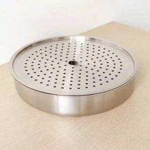 18/10 Stainless Steel Perforated Steamer Plate, Household Dumpling Plate, Draining Tea Plate, Oil Filter Plate, 28cm Steamer Pot, Draining Plate - View 9