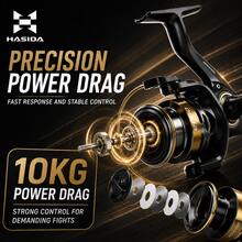 HASIDA X1 Rotating Fishing Reel, All-Metal Slanted Spool, Interchangeable Left/Right Handle, Long-Distance Casting, Universal Micro Fish Reel - Gold - View 4