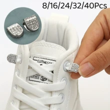 8/16/24/32/40Pcs No-Tie Shoelace Clips With Rivet Detail - Quick And Easy Slouchy Shoe Locks, Suitable For Sneakers, Durable Metal Press Clips, Ensure Secure Fit - Multicolor - View 13