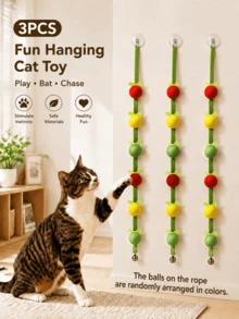 1pc/3pcs Persimmon And Tomato Shaped Straw Cat Teaser Toy, Suitable For All Cat Breeds, Interactive Toy With Bell, Relieves Boredom, Suitable For All Sizes Of Kittens And Adult Cats - View 15