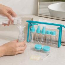 1/2 Set Perlengkapan Mandi Portabel untuk Perjalanan, Termasuk Tas Kosmetik Transparan, Botol Semprot dan Botol Pompa Isi Ulang, Wadah Krim, Pipet, Spatula, dan Label, Wadah Anti Bocor untuk Dibawa dalam Pesawat, Cocok untuk Produk Perawatan Kulit, Sampo, Liburan, dan Penggunaan di Hotel - MultiWarna - View 5