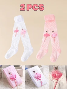 1/2pcs Girls Ballet Pattern Tights, Comfortable Breathable Soft Non-Slip, Suitable For Dancing And Daily Wear - Multicolor - View 23