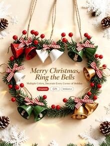 8pcs Christmas Decorative Painted Horn Bell Ornaments, Multi‑Color Accessories, Rope Hanging Decor, Window & Party Hanging Ornaments, Festive Atmosphere Pendants - Multicolor - View 3