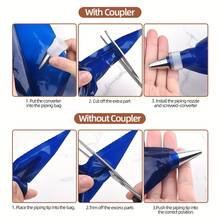 100Pcs Disposable Piping Bags, 12 Inch Dark Blue Thickened Icing Bags, Cake Decorating Tool For Cupcakes, Cookies, Home Bakery, Halloween Christmas Party - View 10