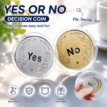 YES NO Coin Flip Decision Maker Toy, Funny Choice Making Coin, Lucky Wish Token, Creative Novelty Gift For Friends, Party Favor, Desk Decoration Collectible - Multicolor - View 4